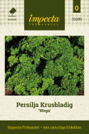 Pietruszka kędzierzawa 'Wega', ciemnozielone, średnio kędzierzawe liście. Szybko rosnące, estetyczne rośliny o dobrym plonie.
