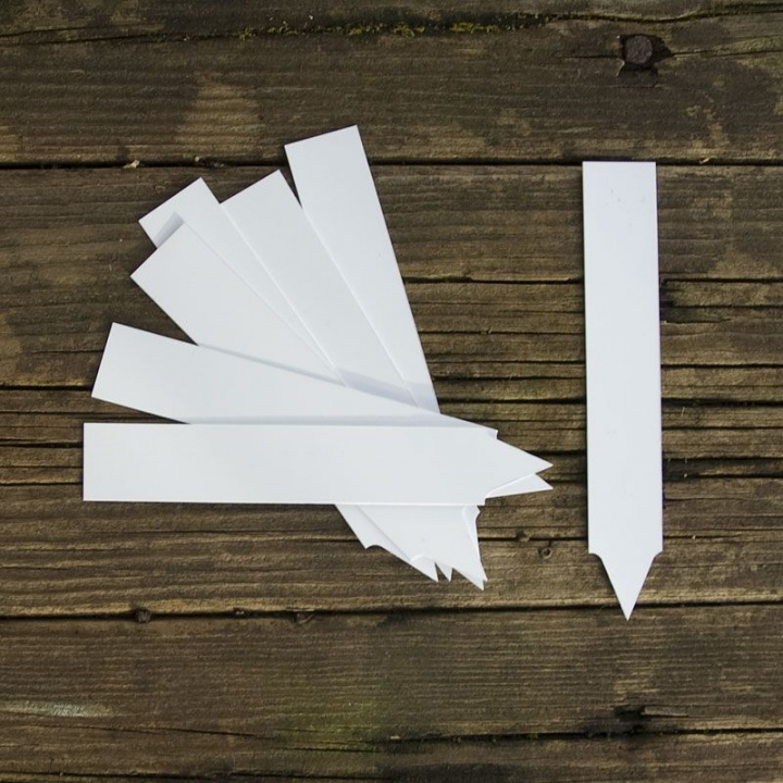 Białe etykiety do roślin, 25 sztuk, Szpiczaste plastikowe etykiety, długość 10 cm