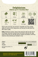 Ostrożeń ogrodowy F1 'Guardian Blue', wysokie, gęste niebieskie kwiatostany, biały środek