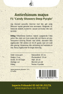 Lejongap F1 'Candy Showers Deep Purple', Intensywnie purpurowe kwiaty z małym, żółtym gardłem.