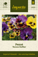Pensé 'Rococo Ruffles', ekstra duże, falbankowe kwiaty w wielu kolorach.