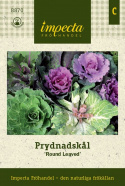 Ozdobna kapusta o okrągłych liściach z bukietami liści w kolorach czerwonym, różowym, żółtym, zielonym i białym