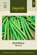 Fasolka szparagowa 'Montano', bezdrutowa, około 12 cm długości, nieco grubsze i mięsiste strąki.