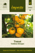 Pomidor ''Goldene Königin'', ciemnozłotożółte owoce o świeżym, słodko-kwaśnym smaku.