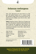 Bakłażan 'Laura', duże, okrągłe, błyszczące owoce od fioletowych do czarnych o wadze około 400 gramów.